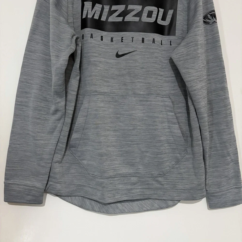 Nike Mizzou Missouri Tigers Hoodie Dri Fit Medium Gray Sweatshirt Basketball